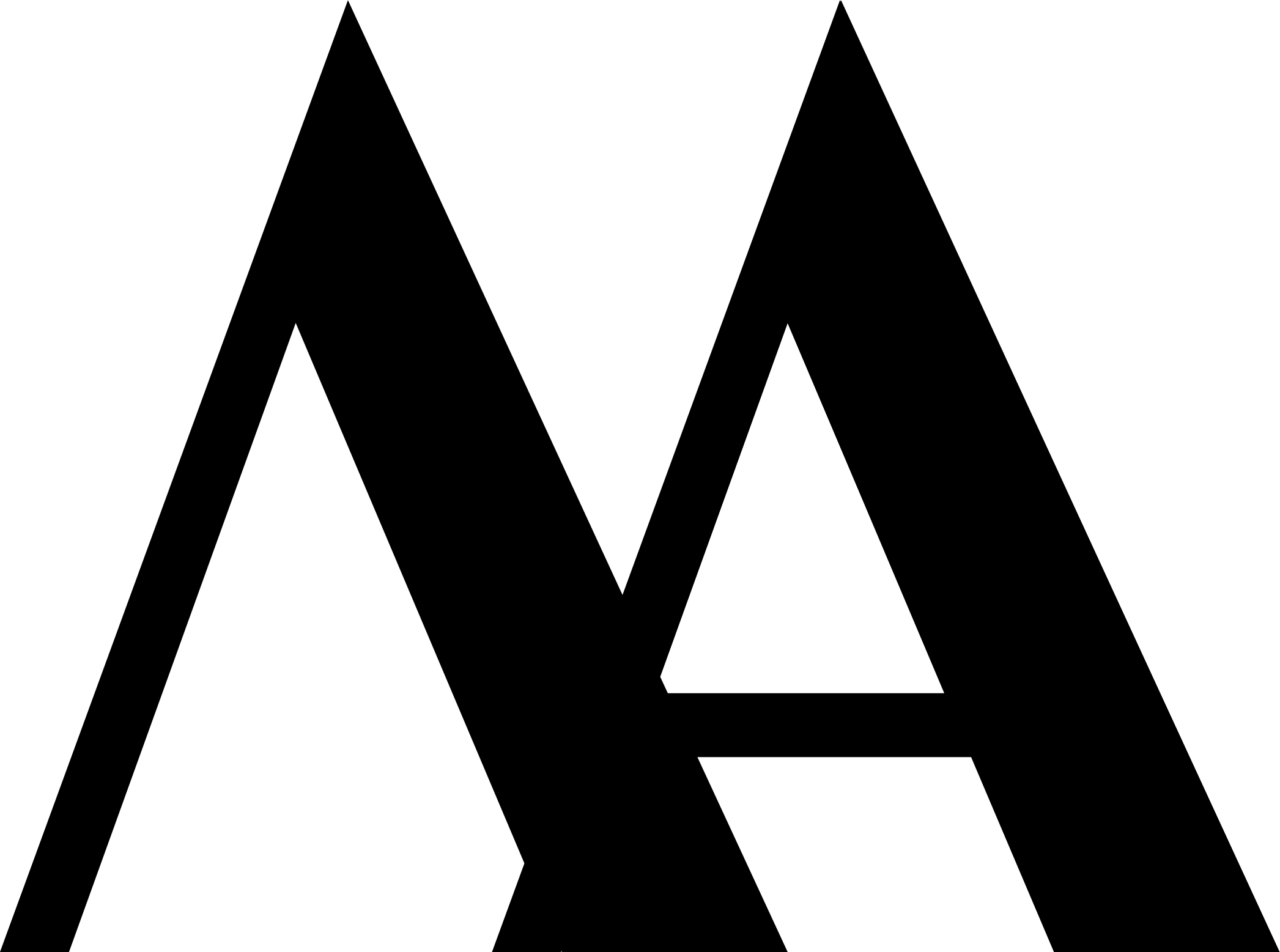 MA Design Logo in Black Art Deco Font.